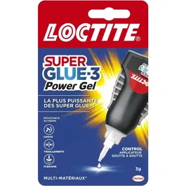 Loctite Super Glue-3 Control Power Flex - Colle cyanoacrylate Super Glue 3 - Gel haute puissance tube 3g - Flexion, chocs et vibrations