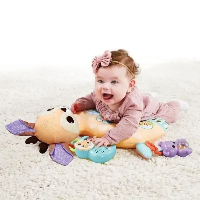 VTech Baby - Coussin d'éveil sensoriel et musical pour bébé de 3 à 24 mois - Jouet de stimulation tactile avec peluche, feutrine, velours et papier bruissant VTech Baby - Coussin d'éveil sensoriel et musical pour bébé de 3 à 24 mois - Jouet de stimulation tactile avec peluche, feutrine, velours et papier bruissant
