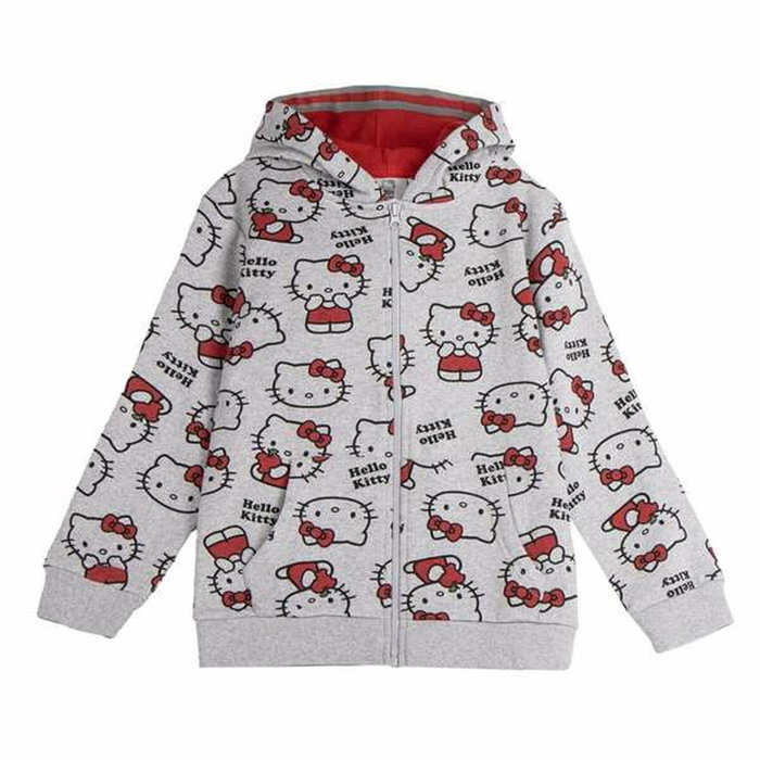 Sweat-shirt à capuche fille Hello Kitty Gris Sweat-shirt à capuche fille Hello Kitty Gris