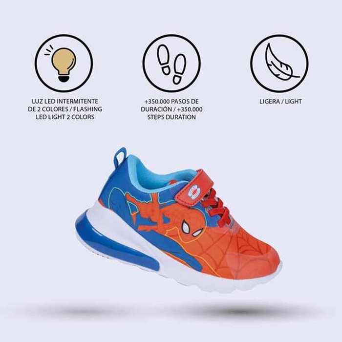 Cerdá Chaussure de sport Spiderman avec lumières, Rouge, Taille 28