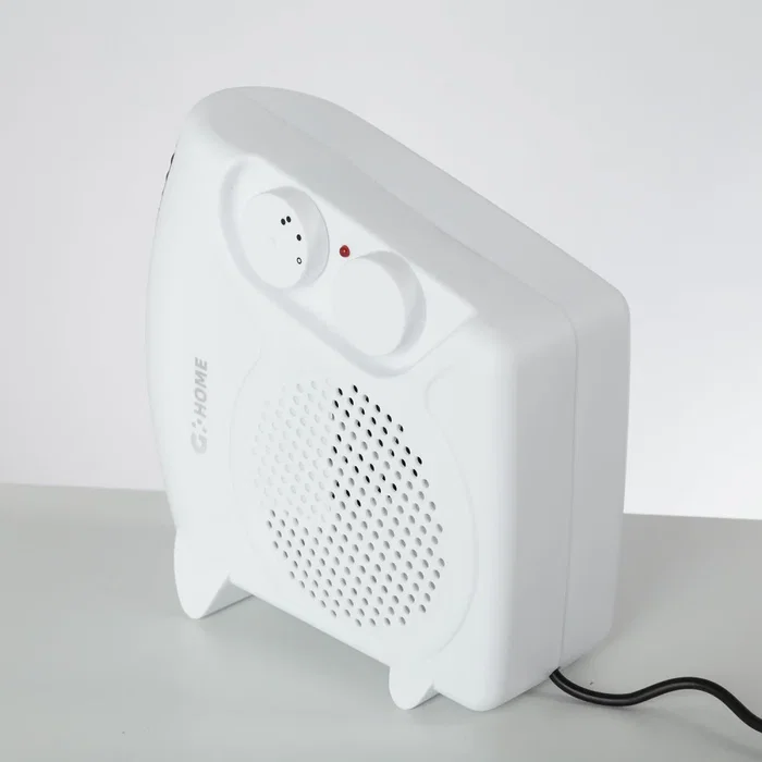 Chaufferette à résistance et ventilateur 500W Blanc - Thermostat réglable, 3 fonctions, sécurité surchauffe, design compact