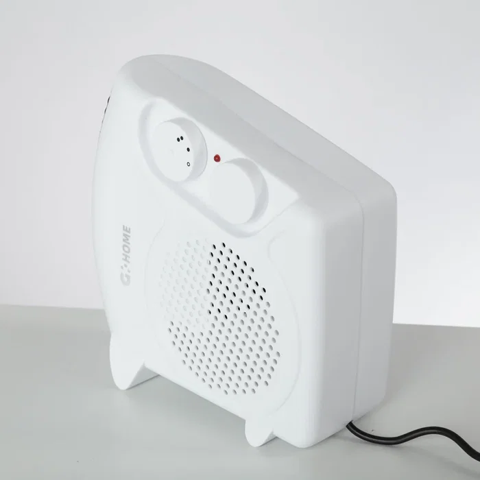 Chaufferette à résistance et ventilateur 500W Blanc - Thermostat réglable, 3 fonctions, sécurité surchauffe, design compact