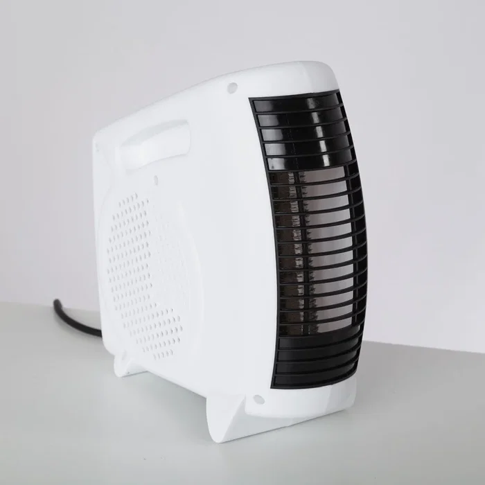 Chaufferette à résistance et ventilateur 500W Blanc - Thermostat réglable, 3 fonctions, sécurité surchauffe, design compact
