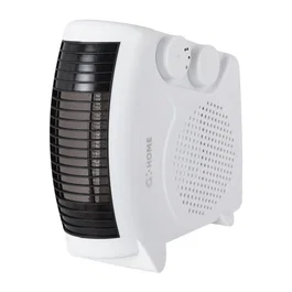 Chaufferette à résistance et ventilateur 500W Blanc - Thermostat réglable, 3 fonctions, sécurité surchauffe, design compact