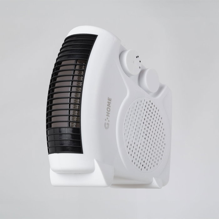 Radiateur soufflant blanc 500W avec thermostat et ventilateur – Chauffage vertical/horizontal Radiateur soufflant blanc 500W avec thermostat et ventilateur – Chauffage vertical/horizontal