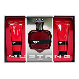 Ford Mustang Red - Coffret Parfum Homme (Eau de Toilette 100 ml + Après-Rasage 100 ml + Gel Douche 100 ml) - Set de Soins
