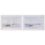 Home ESPRIT Toile Bleu Voiliers méditerranéen 100 x 2,5 x 70 cm (2 Unités)