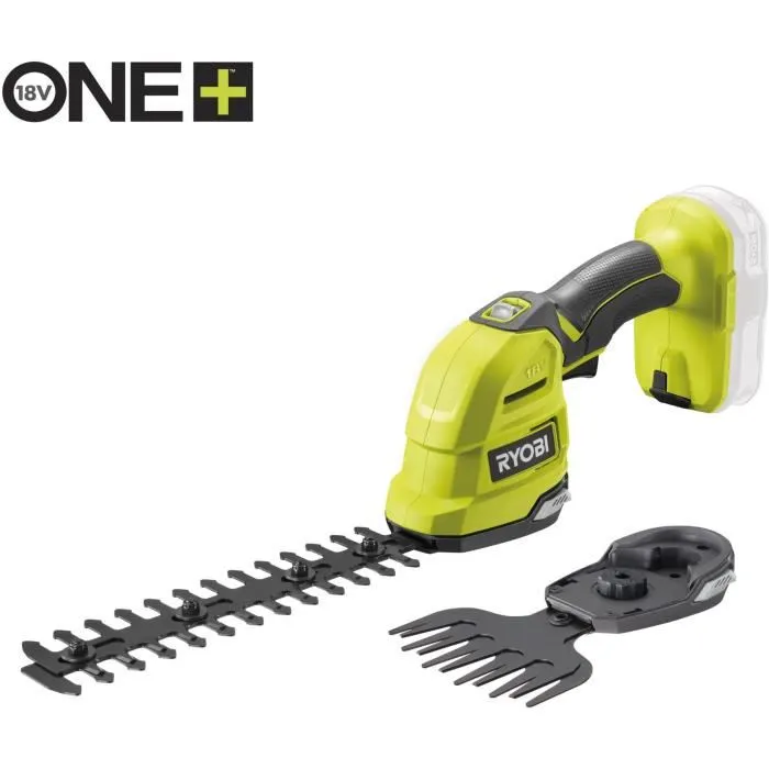 Ryobi RY18GSA-120T Cisaille à gazon sculpteur de végétaux 18V ONE+, Malette de rangement, batterie 2.0 Ah et chargeur