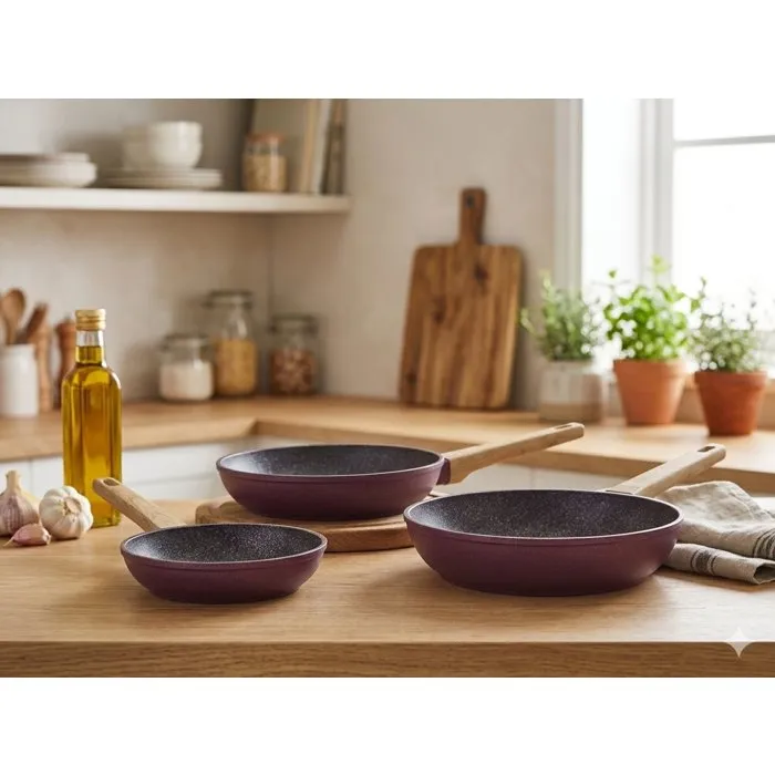 Arthur Martin Set de 3 poêles en aluminium 20-24-28 cm
