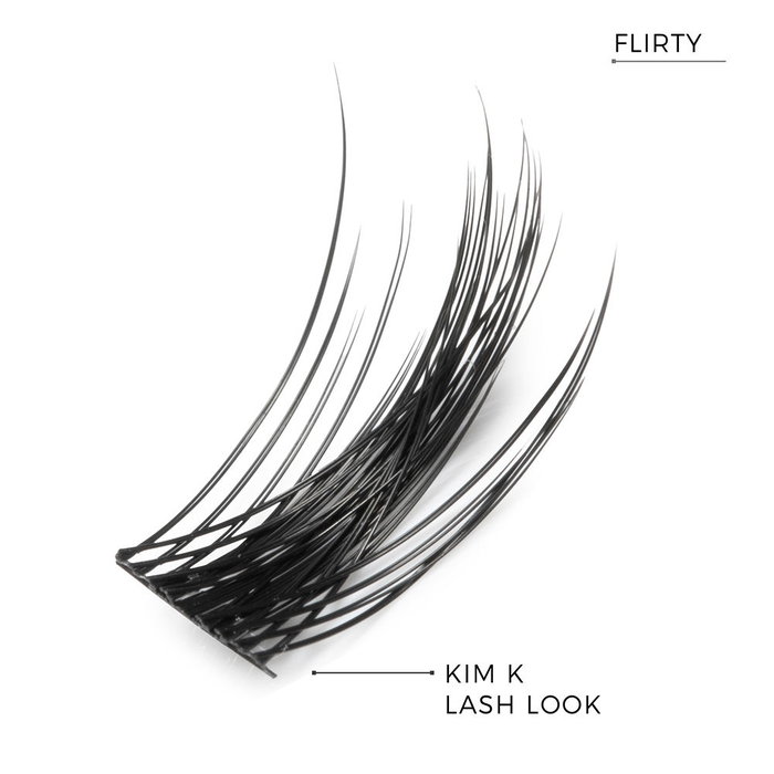 Nanolash Cils FLIRTY en Cluster - Kit d'application complet pour un regard éblouissant, 30 grappes + agent de liaison, fixateur, applicateur et dissolvant, 1 u