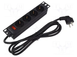 LOGILINK PDU4B01 Bloc d'alimentation noir 4 prises Schuko 2m