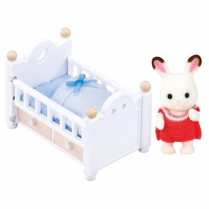 Sylvanian Families Bébé Lapin Chocolat et lit