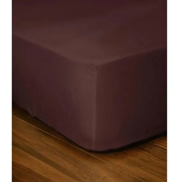 Lovely Home - LH71591 - Drap-housse 180x200 cm + 35 cm de hauteur - Marron chocolat - Coton 100%