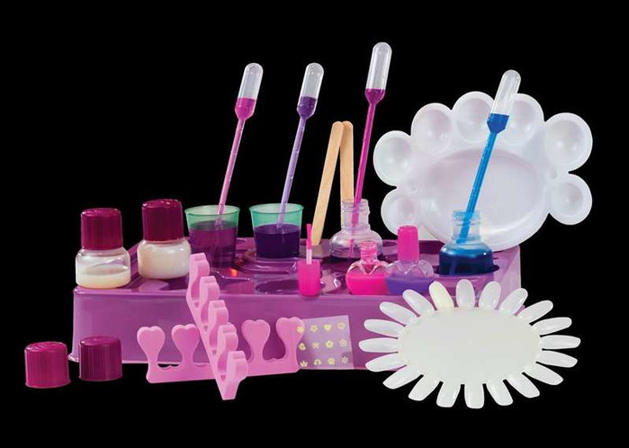Science for you - Kit studio de manicure pour créer son vernis à ongles coloré et personnaliser ses ongles avec autocollants - 29 x 30 x 6 cm