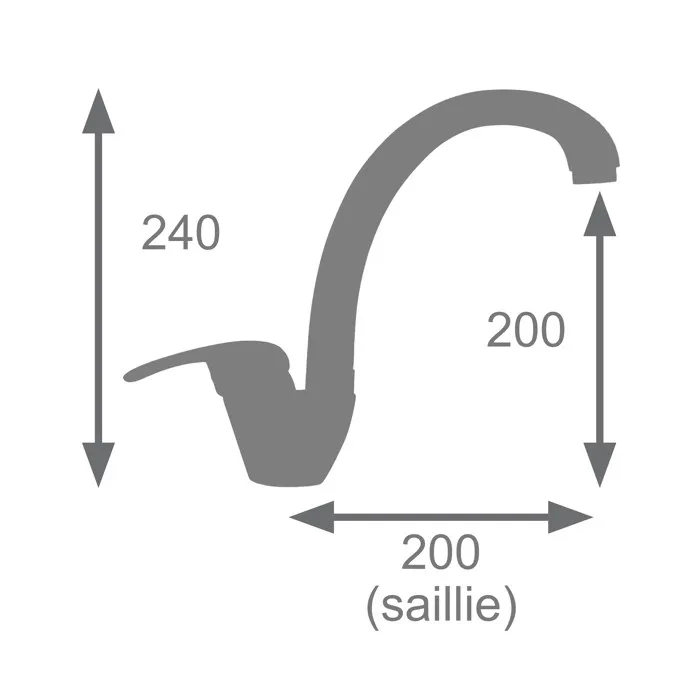 Edouard Rousseau Mitigeur Évier NEWBURY Inox - Bec Mobile, Cartouche Céramique 35 mm, Flexible Inox, Installation Évier