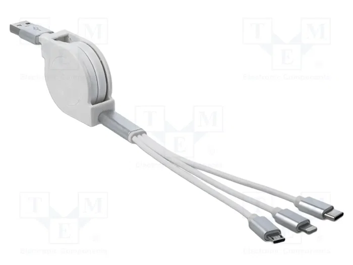 DELOCK Câble USB 2.0 plat, 0,98m, blanc