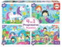 Educa Puzzles progressifs en carton - 20, 40, 60, 80 pièces - Monde de fantaisie - À partir de 4 ans