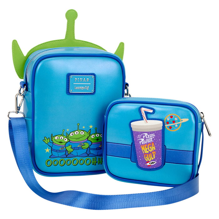 LOUNGEFLY Sac Bandoulière Aliens Woody 30th Anniversary Toy Story Disney Pixar - Cuir Synthétique 15.8x21x5.7cm avec Monedero Réversible