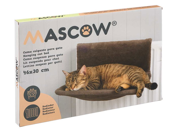 Mascow Cama Gato Colgante Radiador 46 x 3 x 30 cm Marron Tela et Metal (Set de 12)