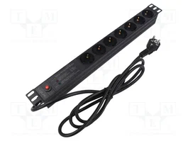 LOGILINK Bloc multiprise parafoudre 7 prises Schuko 230V 16A noir 2m