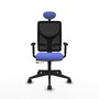 Piqueras Y Crespo Motilla - Chaise de bureau Bleu clair et Noir avec mécanisme Synchro/Traslack et cabecero fixe