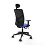 Piqueras Y Crespo Motilla - Chaise de bureau Bleu clair et Noir avec mécanisme Synchro/Traslack et cabecero fixe