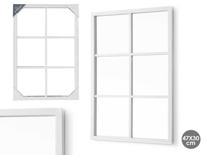 Giftdecor Miroir Rectangulaire 6 Cases Blanc Plastique Cristal MDF 71x2.7x49 cm (Set de 6) Giftdecor Miroir Rectangulaire 6 Cases Blanc Plastique Cristal MDF 71x2.7x49 cm (Set de 6)