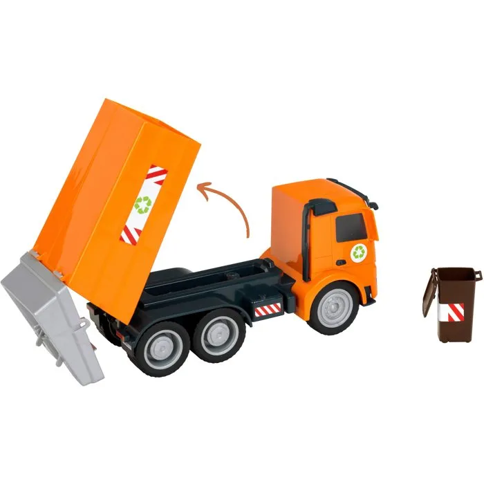 Klein - 3805 - Camion benne à ordures Mercedes-Benz Arocs 1:24 - Roues souples, benne basculante et hayon arrière ouvrable - Fonctionnel - Dès 3 ans