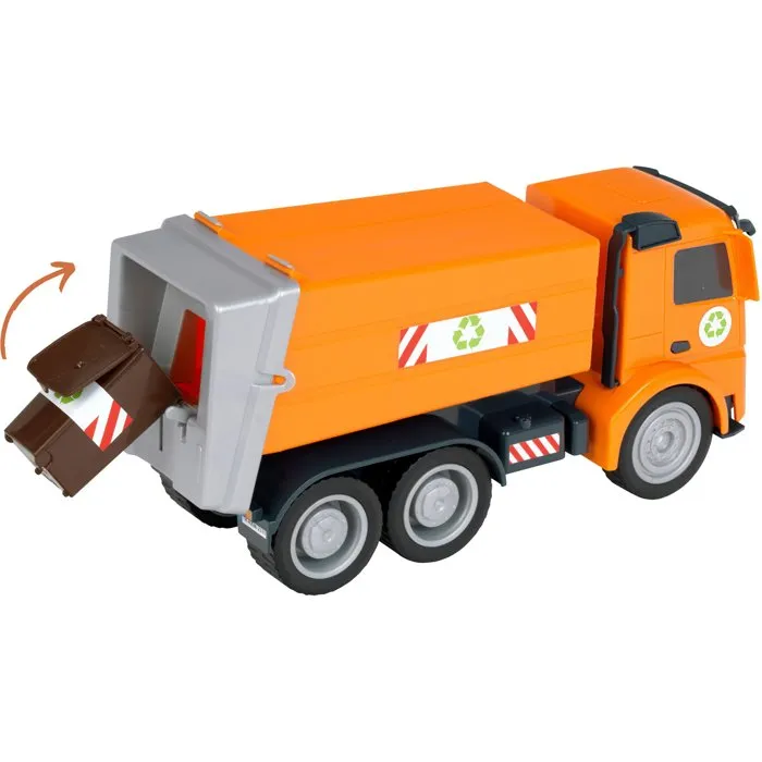 Klein - 3805 - Camion benne à ordures Mercedes-Benz Arocs 1:24 - Roues souples, benne basculante et hayon arrière ouvrable - Fonctionnel - Dès 3 ans