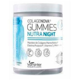 Vaminter Colagenova Beauty Skin Nutra Night, 60 Gummies de Collagène pour la Nuit avec Élastine, Vitamine C et Mélatonine, Anti-Âge et Hydratation de la Peau