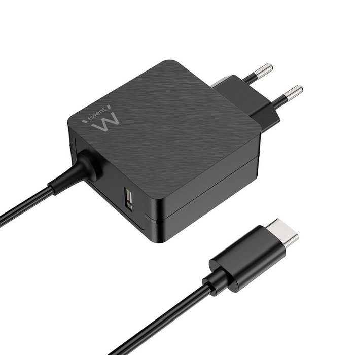 Ewent Cargateur Mural USB-C 45W PD EW3979 avec Port USB-A Supplémentaire pour Smartphones Tablettes et Ordinateurs Portables Ewent Cargateur Mural USB-C 45W PD EW3979 avec Port USB-A Supplémentaire pour Smartphones Tablettes et Ordinateurs Portables