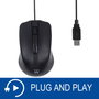 Ewent EW3300 Souris Optique USB 1000 DPI, Design Ergonomique, pour Gauchers et Droitiers