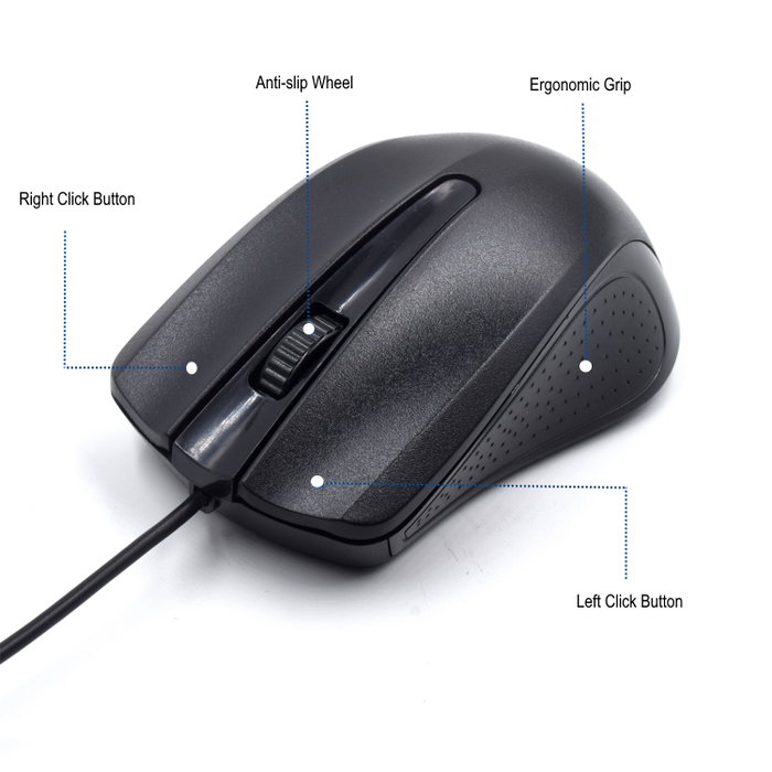 Ewent EW3300 Souris Optique USB 1000 DPI, Design Ergonomique, pour Gauchers et Droitiers Ewent EW3300 Souris Optique USB 1000 DPI, Design Ergonomique, pour Gauchers et Droitiers