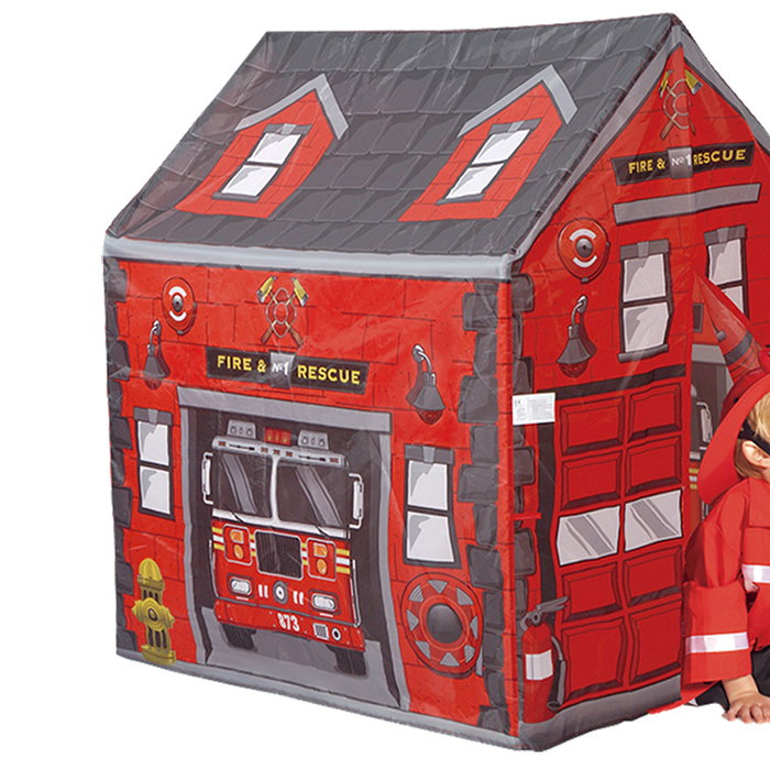 Tachan Tente de Jeu Enfant Station de Pompiers avec Contenu Multilingue - Dimensions 102 x 95 x 72 cm - Pour Enfants de 3 Ans et Plus
