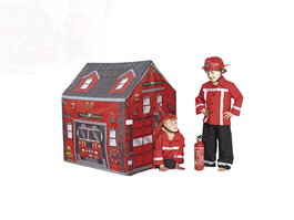 Tachan Tente de Jeu Enfant Station de Pompiers avec Contenu Multilingue - Dimensions 102 x 95 x 72 cm - Pour Enfants de 3 Ans et Plus