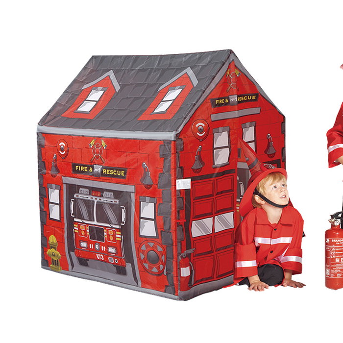 Tachan Tente de Jeu Enfant Station de Pompiers avec Contenu Multilingue - Dimensions 102 x 95 x 72 cm - Pour Enfants de 3 Ans et Plus