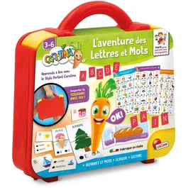 Liscianigiochi Stylo Parlant CAROTINA - Valisette Aventure des Lettres et Mots - Bureau Portable Alphabet & Quiz - Jeu Éducatif pour Enfants de 3 à 6 Ans