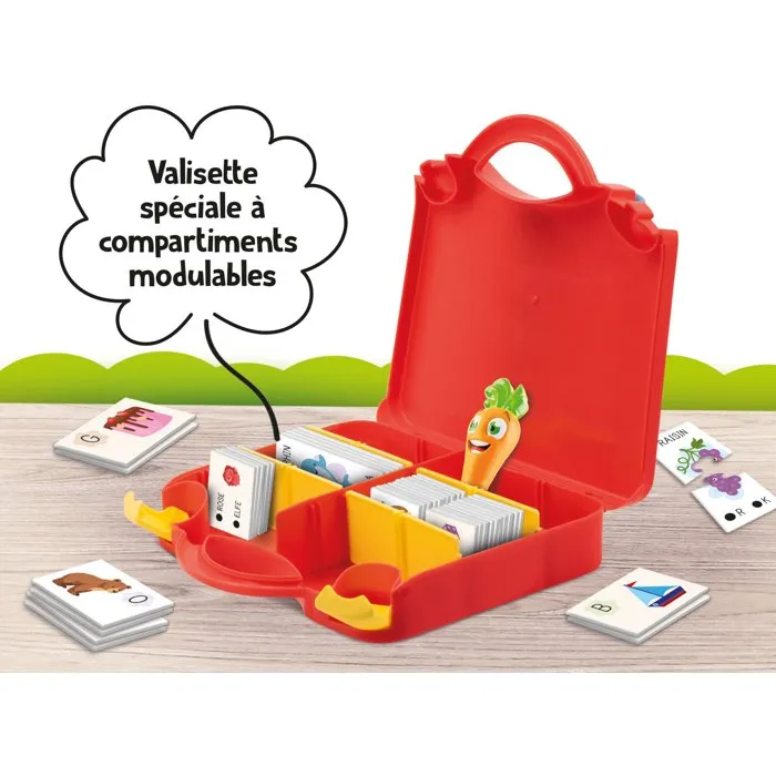 Liscianigiochi Stylo Parlant CAROTINA - Valisette Aventure des Lettres et Mots - Bureau Portable Alphabet & Quiz - Jeu Éducatif pour Enfants de 3 à 6 Ans