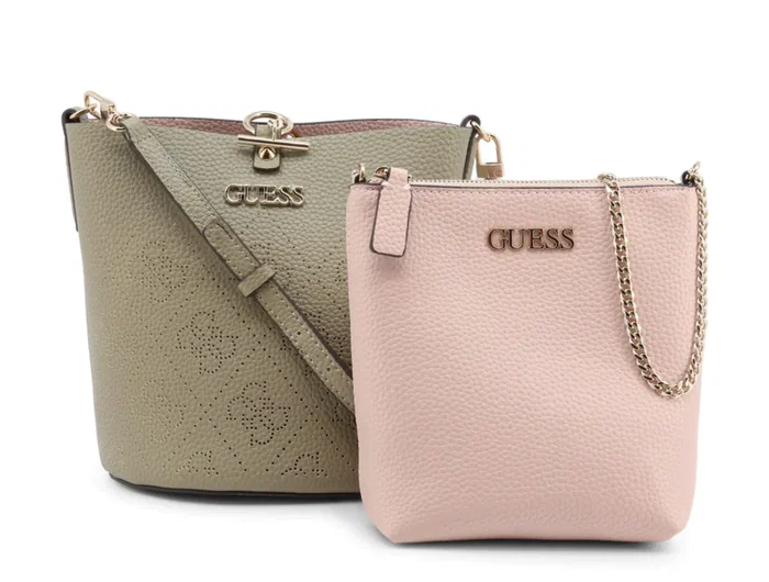 Guess Amara Sac à main en textile Vert Guess Amara Sac à main en textile Vert