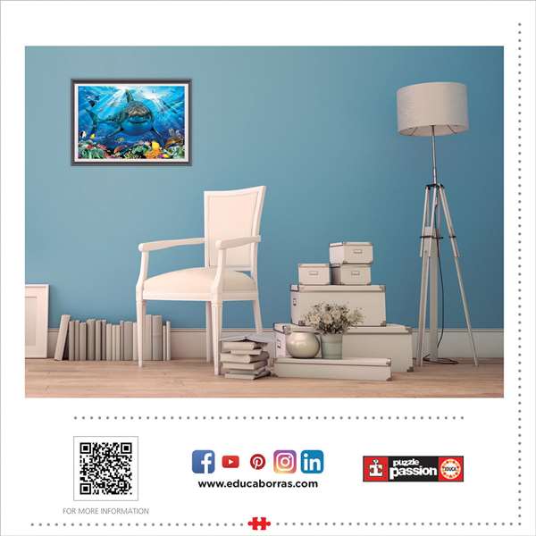 Educa - Puzzle 500 pièces - Grand requin blanc - Jeu adulte et enfant (à partir de 11 ans) - Langues : espagnol, anglais