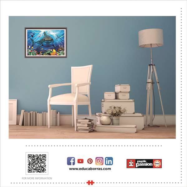 Educa - Puzzle 500 pièces - Grand requin blanc - Jeu adulte et enfant (à partir de 11 ans) - Langues : espagnol, anglais