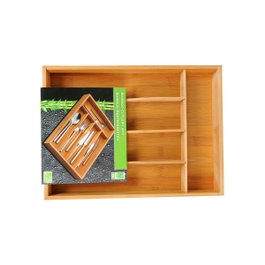 5Five Organisateur de couverts extensible en bambou, 6 compartiments