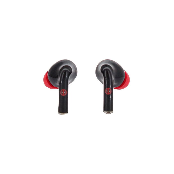 EXQUISITE GAMING - Casque audio sans fil Deadpool Marvel, Bluetooth 5.3, avec réduction de bruit, autonomie 4h, kit de chargeurs et embouts