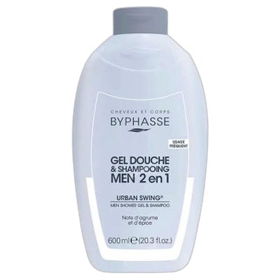 Byphasse Urban Swing 2 en 1 Gel douche et shampooing pour hommes 600 ml