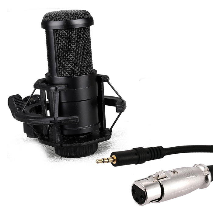 Phoenix Technologies StreamCast Pro - Microphone Gaming avec bras articulé, filtre pop, omnidirectionnel, jack et monture antichoc pour streaming et podcast