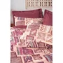Parure de lit king - 1 housse de couette 240 x 220 cm + 2 taies d'oreiller 60 x 60 cm - 100% coton renforcé - Rouge bordeaux