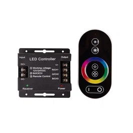Contrôleur LED RGB RF avec Télécommande Circulaire Tactile 12-24VDC 216/432W