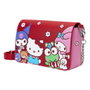 Loungefly Sac bandoulière Hello Kitty and Friends en cuir vegan - 24x6x16 cm, bretelles ajustables, détails brodés, doublure assortie