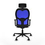 Piqueras y Crespo Chaise de Bureau Ergonomique avec Appui-tête 1D036N2 Gris et Bleu