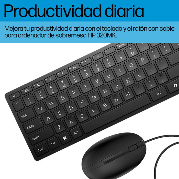 clavier et souris HP 9SR36UT Noir Espagnol Qwerty clavier et souris HP 9SR36UT Noir Espagnol Qwerty